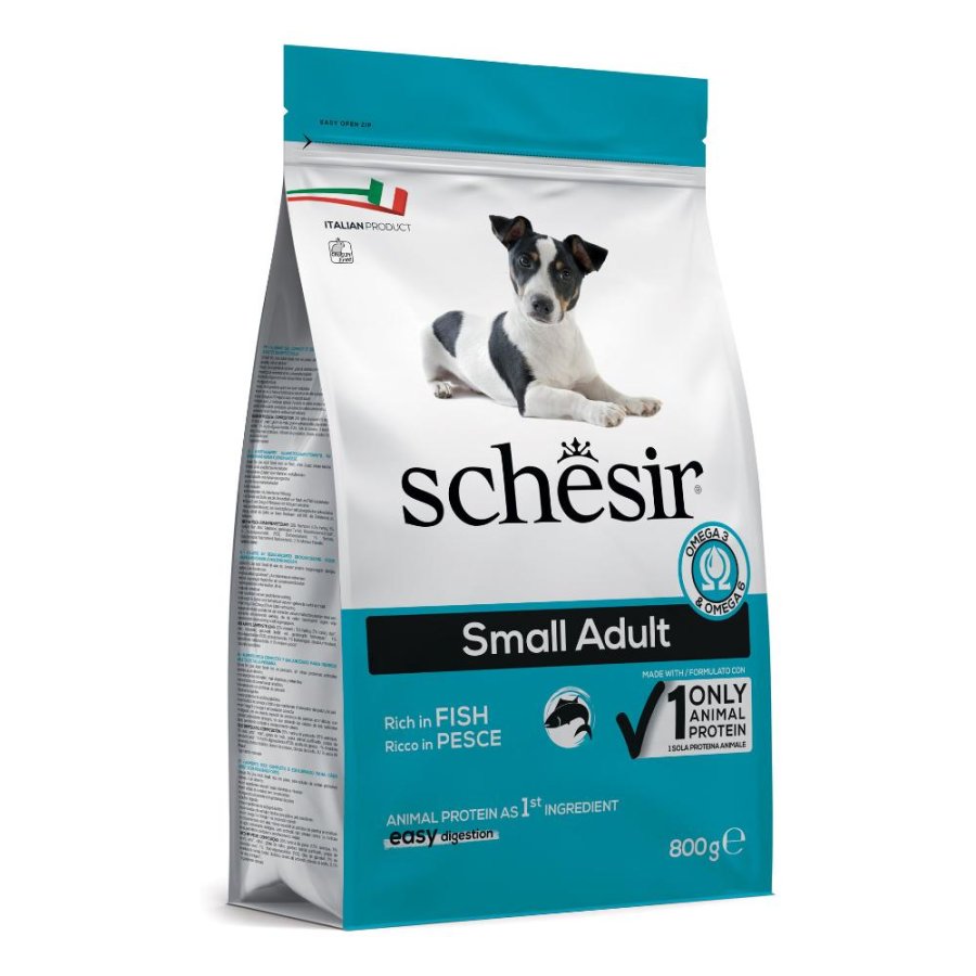 SCHESIR CANE MANTENIMENTO SMALL ADULT PESCE RISO 800GR