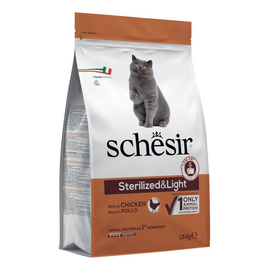 SCHESIR GATTO STERILIZED LIGHT LOW FAT POLLO 1,5KG