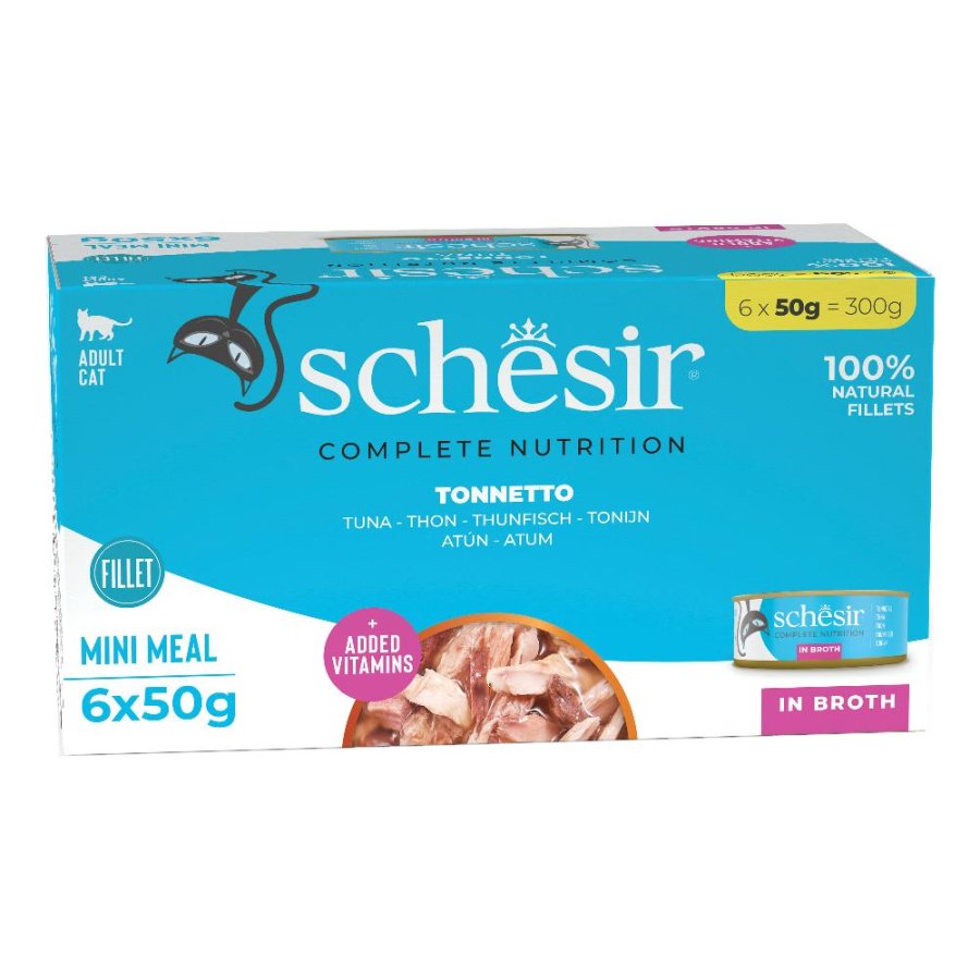 SCHESIR GATTO BRODO DI COTTURA TONNO 6x50GR (lattina) MULTIPACK