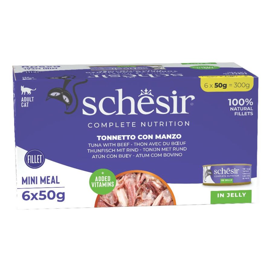 SCHESIR GATTO JELLY TONNO MANZO 6x50GR (lattina) MULTIPACK