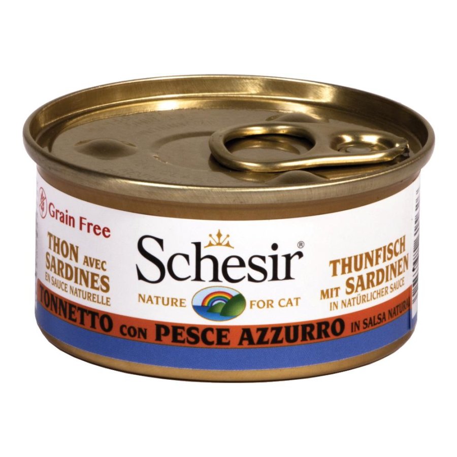 SCHESIR GATTO SALSA NATURALE TONNETTO PESCE AZZURRO 70GR (lattina)