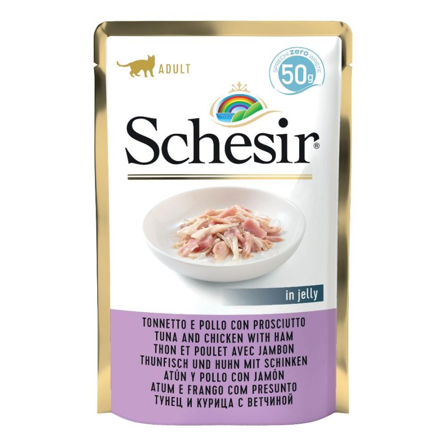SCHESIR GATTO FILETTI JELLY TONNO POLLO PROSCIUTTO 50GR (bustina)