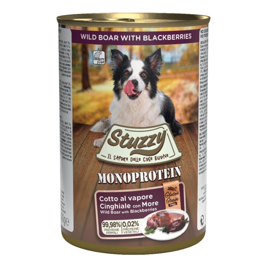 STUZZY CANE MONOPROTEICO ADULT CINGHIALE MORE 400GR (lattina)