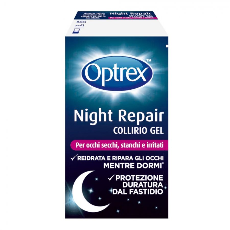 Optrex Night Repair - Collirio Gel per Occhi Stanchi e Irritati 10ml - Ripristina il Comfort Notturno