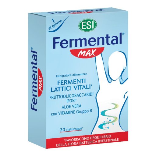 ESI Fermental Max Naturcaps, Fermenti Lattici per la Flora Intestinale, 20 Naturcaps - Integratore per Regolarità e Benessere Intestinale