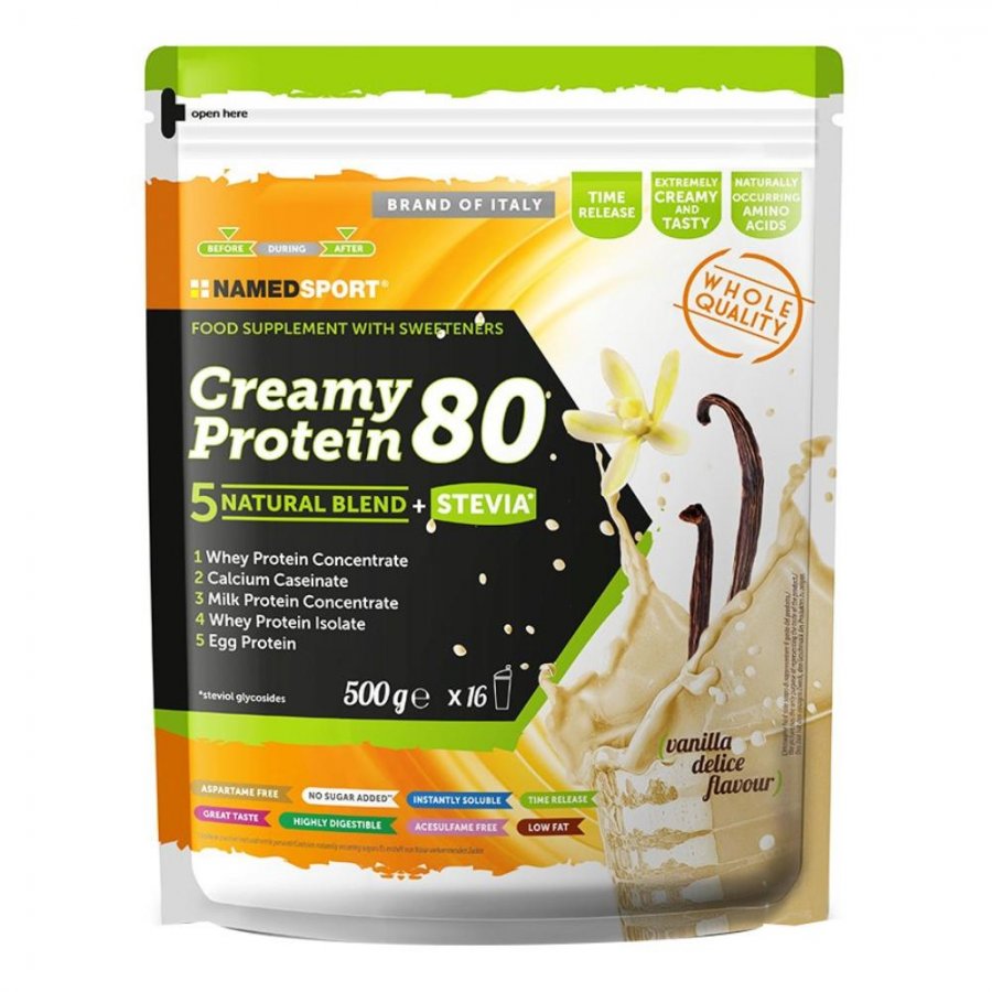 Named Sport - Creamy Protein Vanilla Delice 500g - Integratore proteico cremoso al gusto di vaniglia - Alta qualità e gusto delizioso