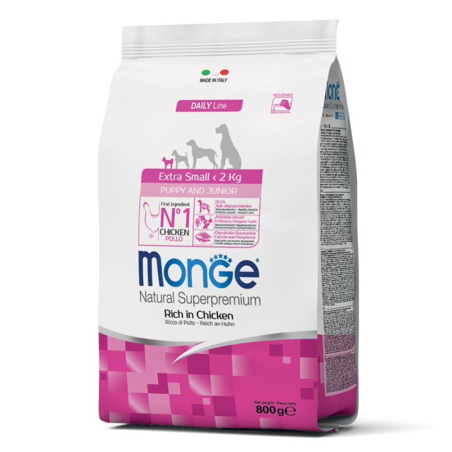 MONGE CANE DAILY EXTRA SMALL PUPPY/JUNIOR POLLO 800GR