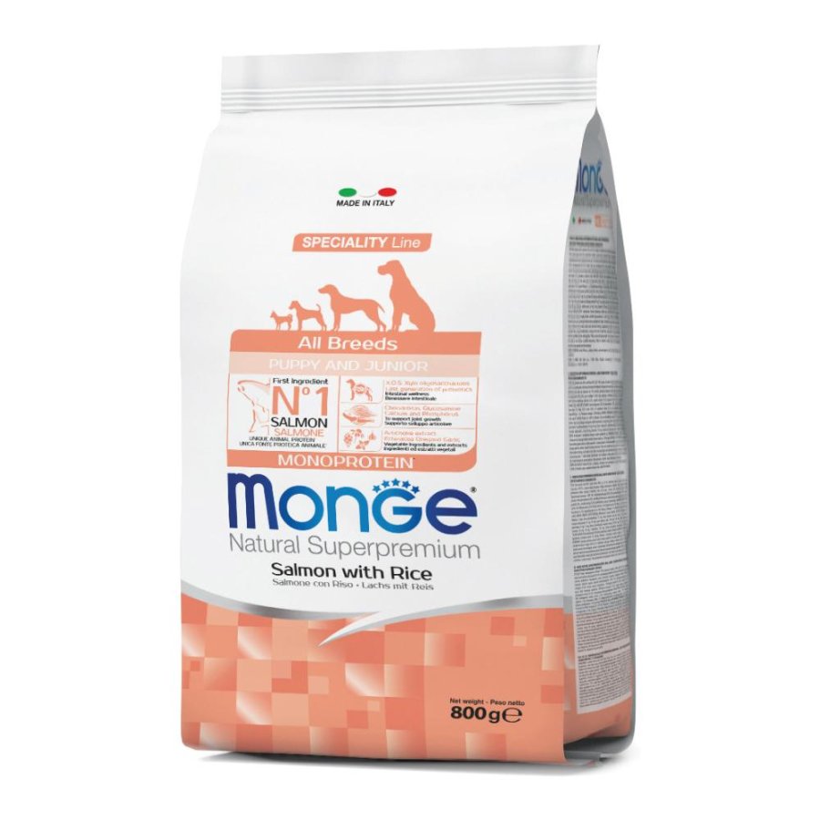 MONGE CANE SPECIALITY ALL BREEDS PUPPY/JUNIOR SALMONE 800GR
