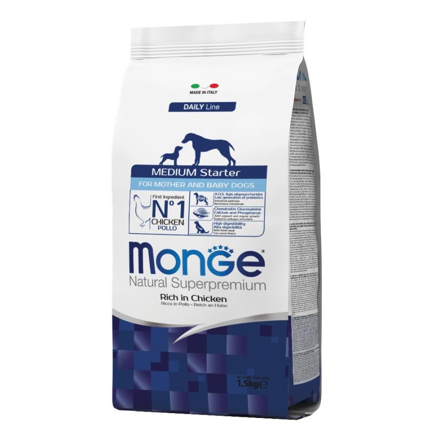 MONGE CANE DAILY MEDIUM STARTER MOTHER & BABY POLLO 1,5KG