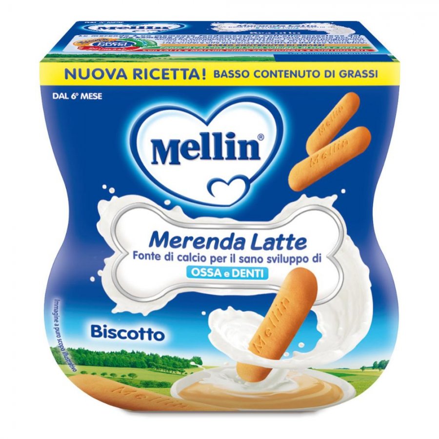 Mellin Merenda Latte Biscotto 2x100g 6Mesi+