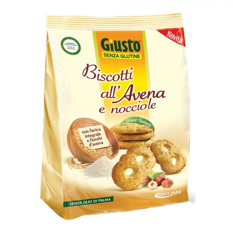 Giusto - Senza Glutine Biscotti all'Avena e nocciole 250 g