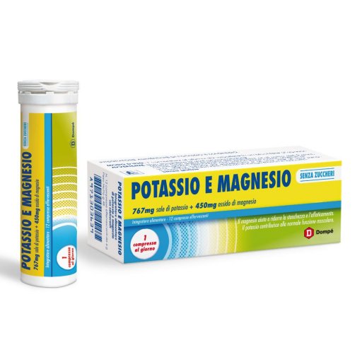Potassio e magnesio - Integratore alimentare senza zucchero 12 compresse 