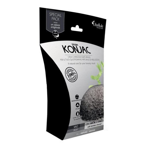 KONJAC SPUGNA VISO CARBONE BAMBOO