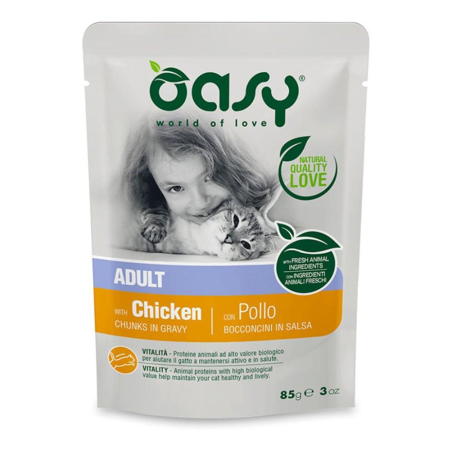 OASY GATTO ADULT BOCCONCINI IN SALSA POLLO 85GR (bustina)