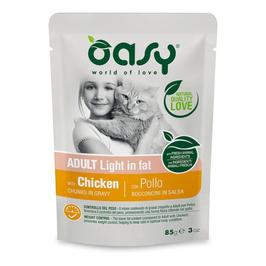 OASY GATTO ADULT LIGHT BOCCONCINI IN SALSA POLLO 85GR (bustina)