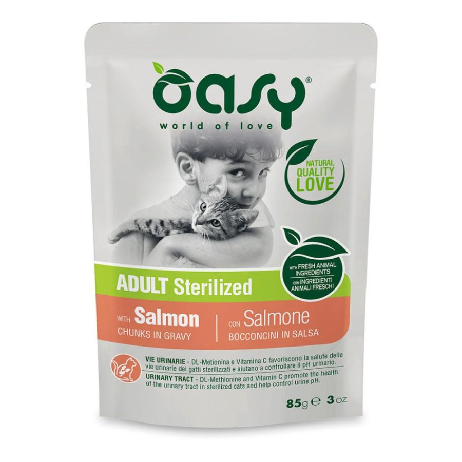 OASY CAT ADULT STER BOCCON SALM 85G