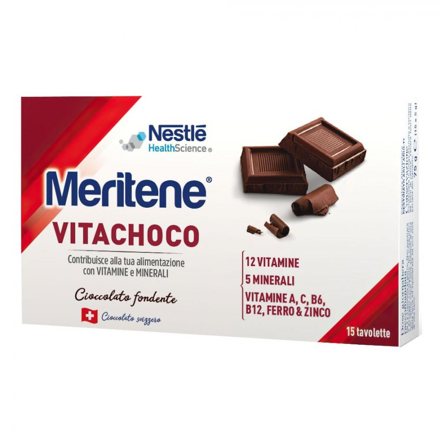 Nestlé Meritene Vitachoco Fondente 75g - Cioccolato Fondente con Vitamine e Minerali