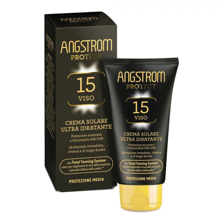 Angstrom Protect - Hydraxol Crema Solare Viso SPF15 50ml per idratazione e protezione quotidiana