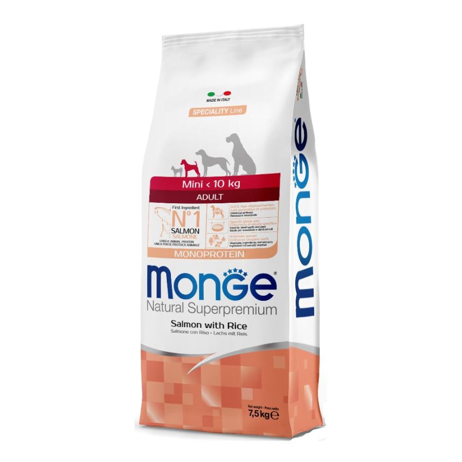 MONGE MINI ADULT SALM/RISO 7,5KG