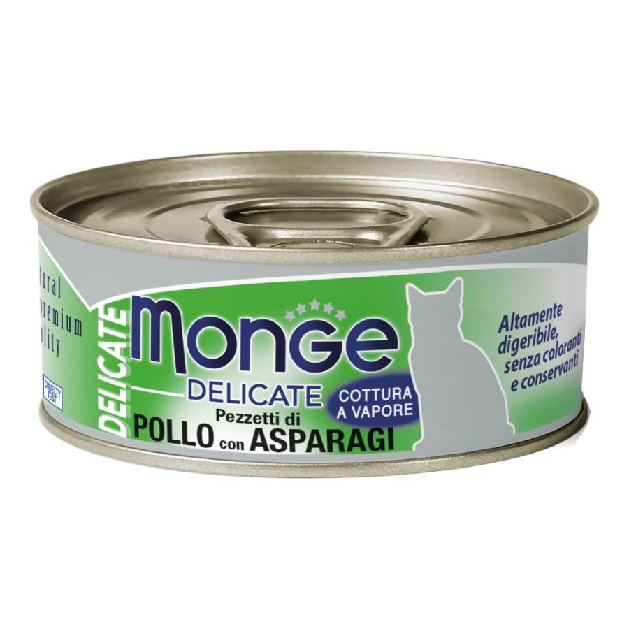 MONGE GATTO DELICATE POLLO ASPARAGI 80GR (lattina)