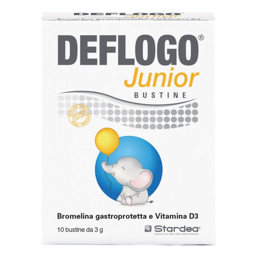 Deflogo Junior - Integratore alimentare  a base di bromelina 10 Bustine