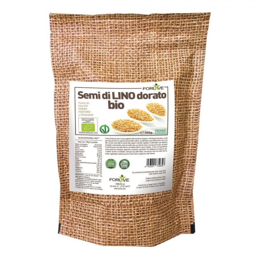 Forlive Semi di Lino Dorato Bio 350g - Superfood per una Dieta Equilibrata