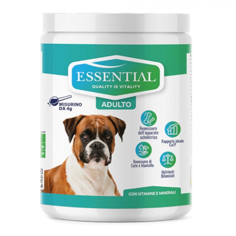 Essential Cane Adulto Integratore Ricostituente 650g - Sostegno Nutrizionale per Cani di Taglia Media e Grande