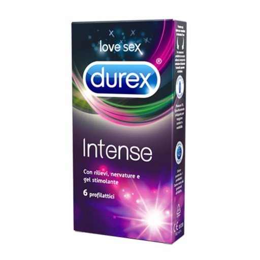 Durex - Intense 6 Profilattici, Preservativi con Rilievi e Punte per un'Esperienza Eccezionale