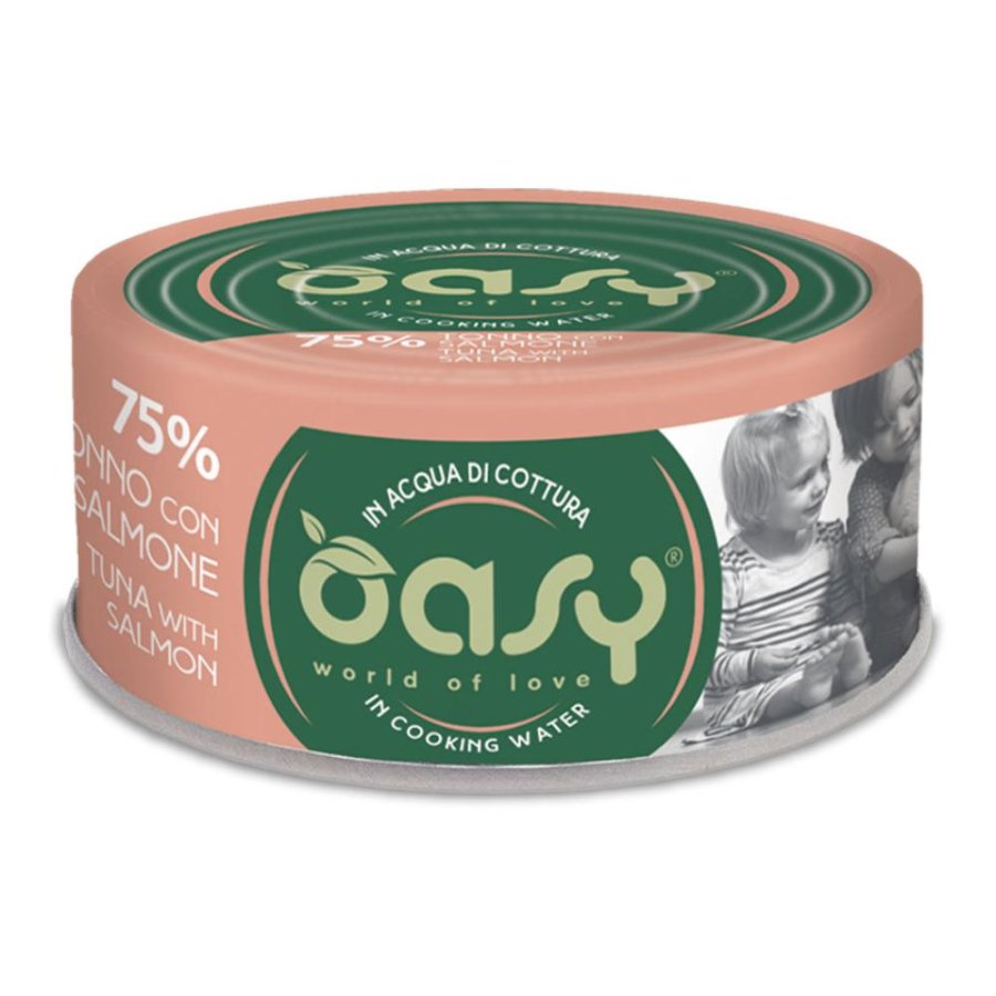 OASY GATTO MORE LOVE TONNO SALMONE 70GR (lattina)