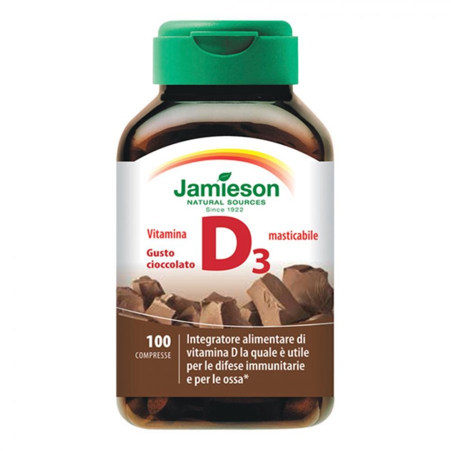 Jamieson Vitamina D3 Masticabile 100 compresse Cioccolato
