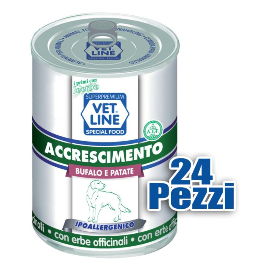 OLISTIKA VET LINE CANE ACCRESCIMENTO BUFALO PATATE 400GR (lattina)