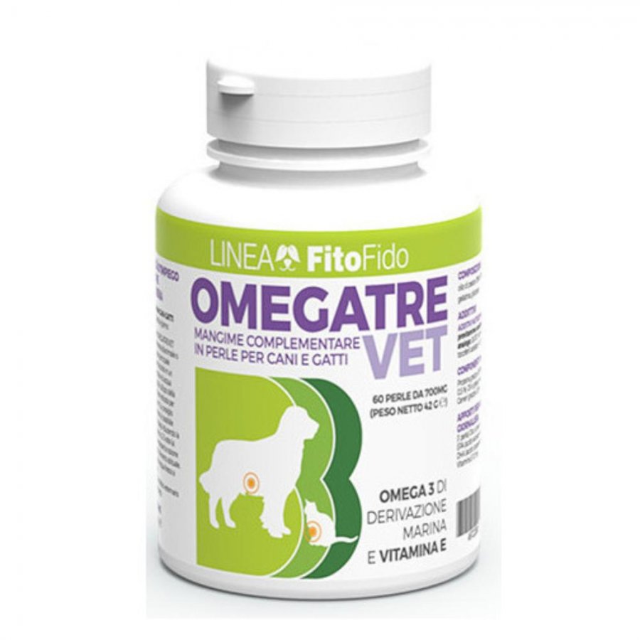 Omegatrev Mangime Complementare In Perle per Cani e Gatti 60 Perle - Integratore Omega-3 e Omega-6
