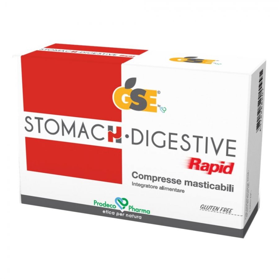 GSE Stomach Digestive Rapid 24 Compresse - Integratore Alimentare con Estratto di Semi di Pompelmo e Enzimi Digestivi