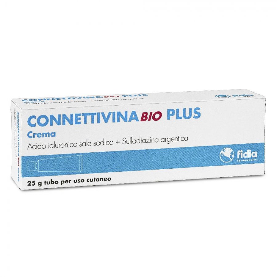 Connettivina Bio Plus - Crema 25g per la Cura della Pelle con Acido Ialuronico e Sale Sodico