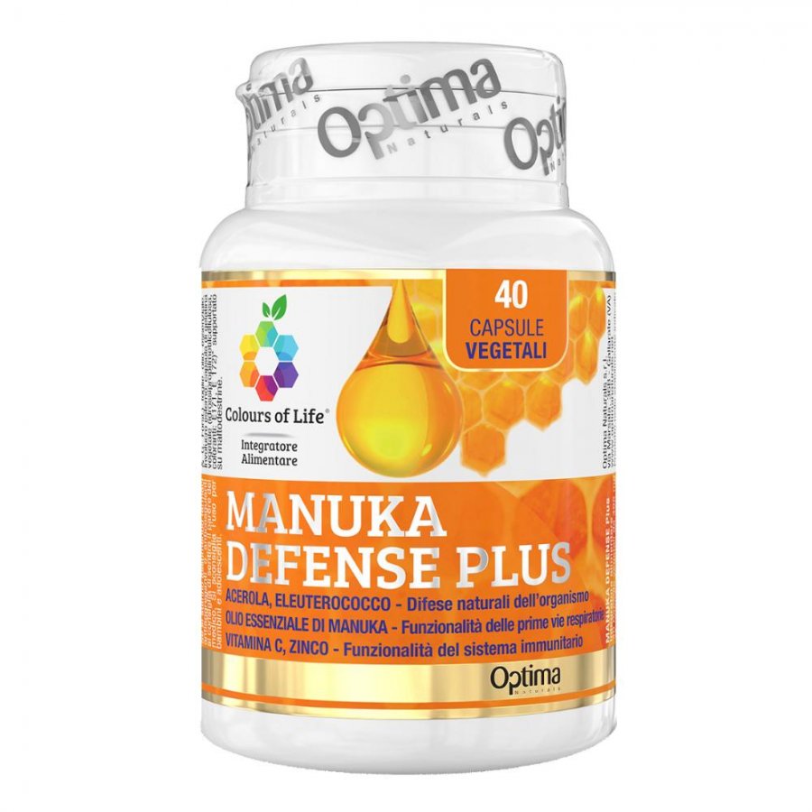 Manuka Defense Plus - 40 Capsule Vegetali 495 mg per Difese Naturali e Benessere Respiratorio
