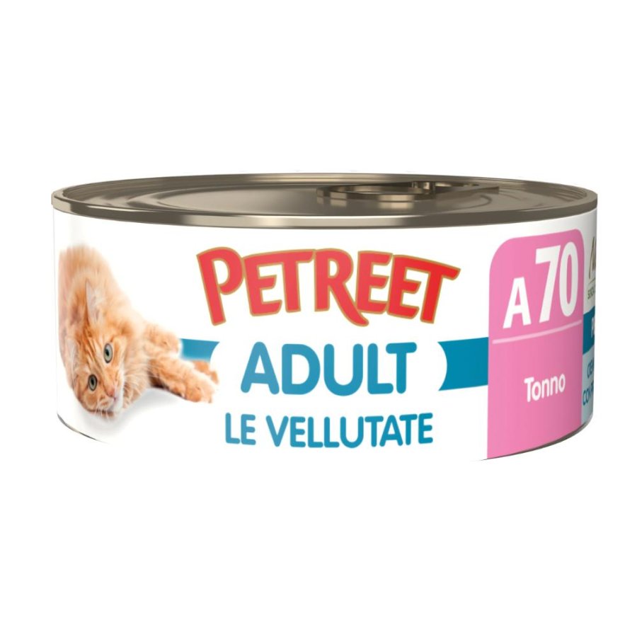 PETREET GATTO ADULT A70 VELLUTATE TONNO 70GR (lattina)