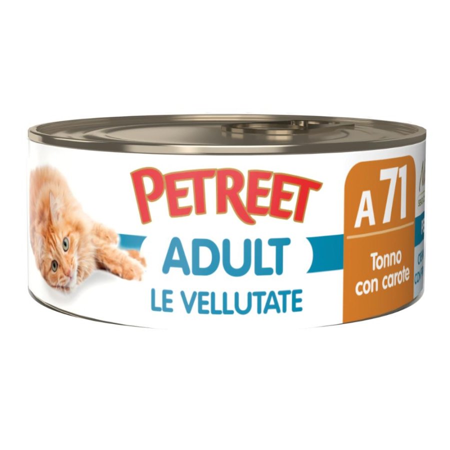 PETREET GATTO ADULTA 71 VELLUTATE TONNO CAROTE 70GR (lattina)