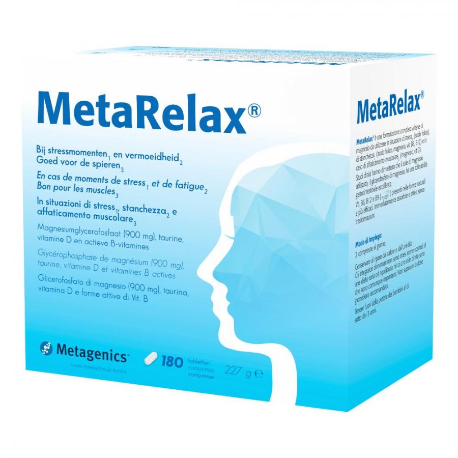Metarelax 180 Compresse - Integratore di Magnesio per Stress, Stanchezza e Affaticamento Muscolare