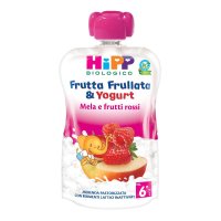 HiPP Biologico, Frutta Frullata e Yogurt Mela e Frutti Rossi, 90 g HiPP Biologico, Frutta Frullata e Yogurt Mela e Frutti Rossi, 90 g