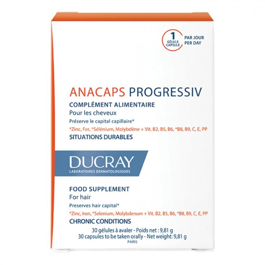 Ducray Anacaps Progressiv 30 Capsule - Integratore per la Salute dei Capelli