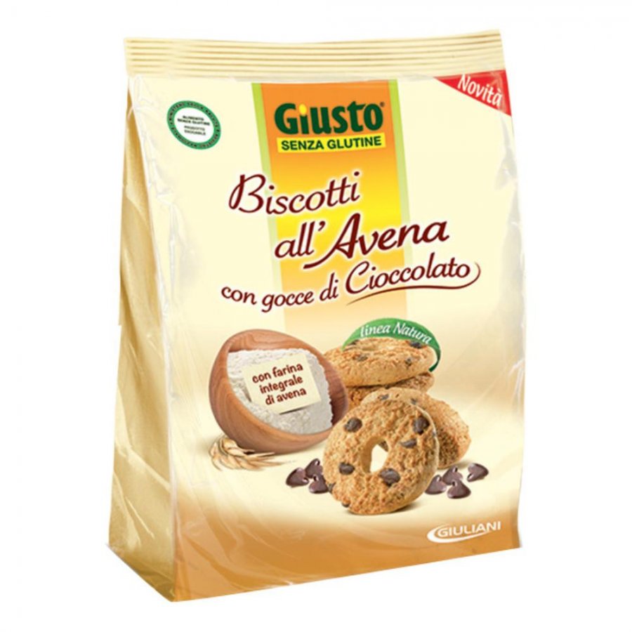 GIUSTO S/G Biscotti Avena Gtt Cioccolato 250g