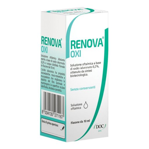 Renova Oxi - Soluzione Oftalmica 0,4% 10ml per la Protezione e l'Idratazione degli Occhi