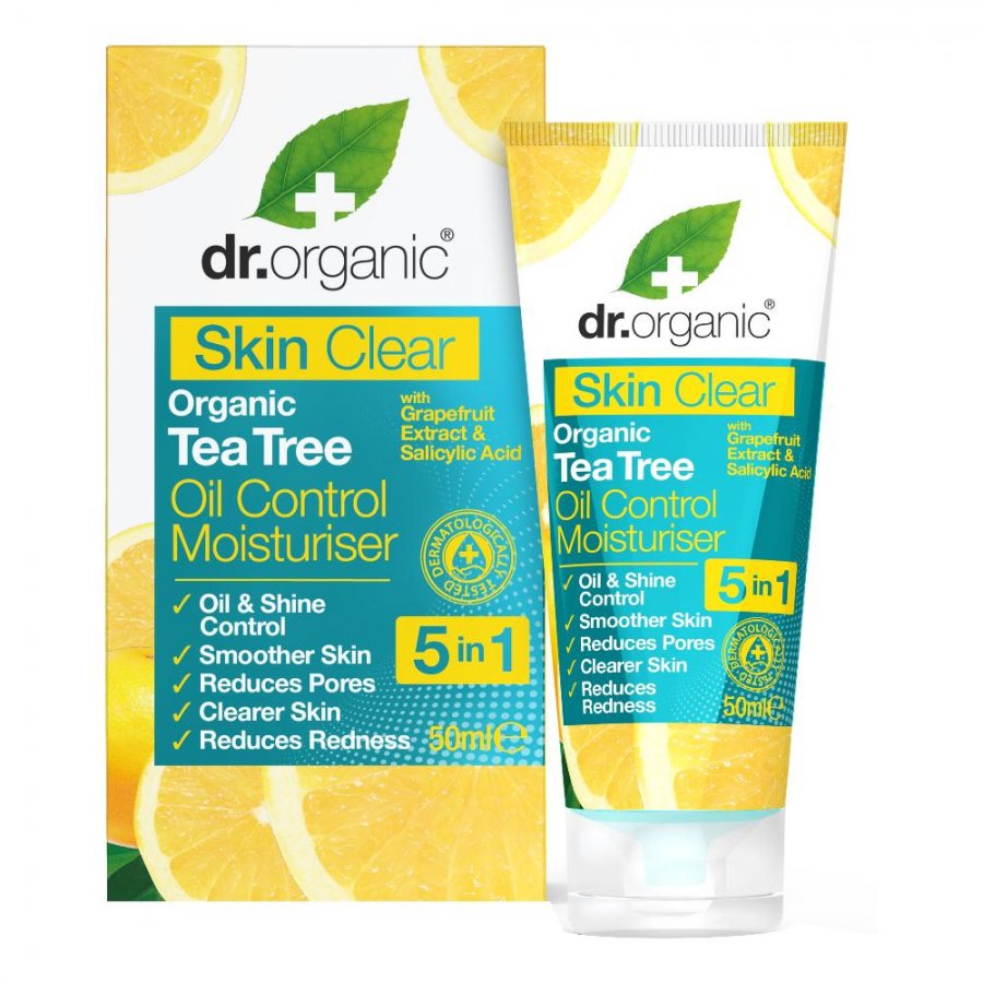 Dr Organic Skin Clear Crema Idratante per Pelli Impure 50 ml - Pelle Chiara e Radiante