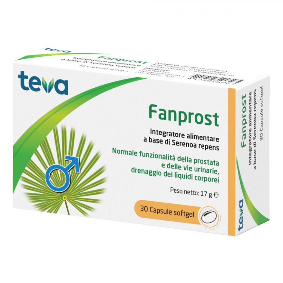 Fanprost Teva - 30 Capsule per il Benessere della Prostata e delle Vie Urinarie