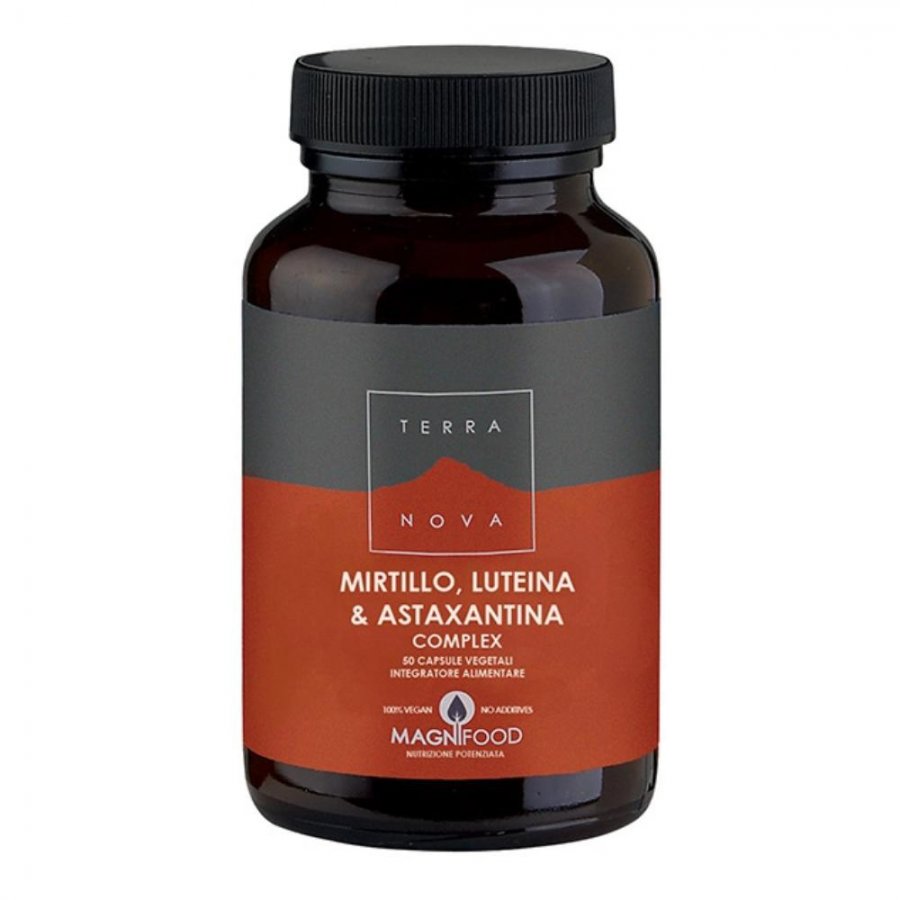 Terranova Mirtillo, Luteina e Astaxantina Complex - Sinergia per gli occhi - 50 capsule vegetali