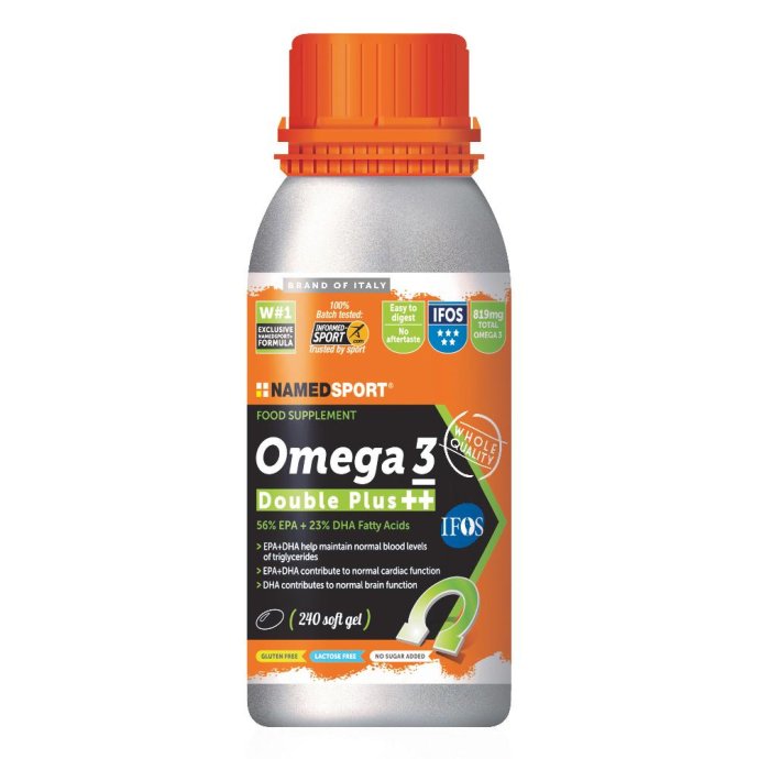 Named Sport, Omega 3 Double Plus ++ Integratore di EPA e DHA, 240 Softgels