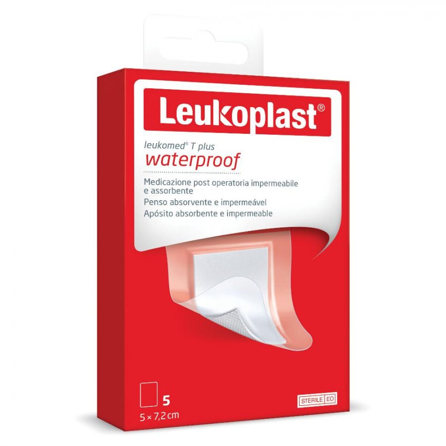Leukoplast Leukomed T Plus Medicazione Trasparente Post Operatoria 7,2x5cm - 5 Pezzi - Fascia Protettiva per una Guarigione Sicura e Duratura
