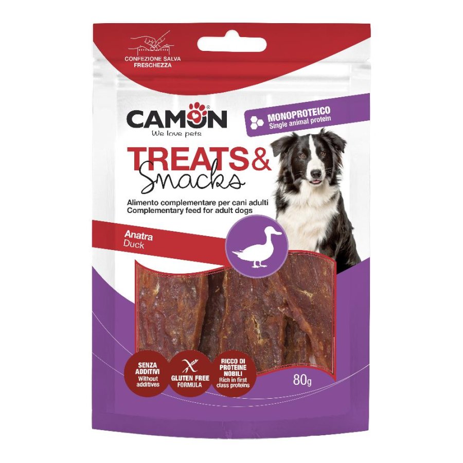 CAMON CANE SNACK TREATS STRIPS ANATRA 80GR