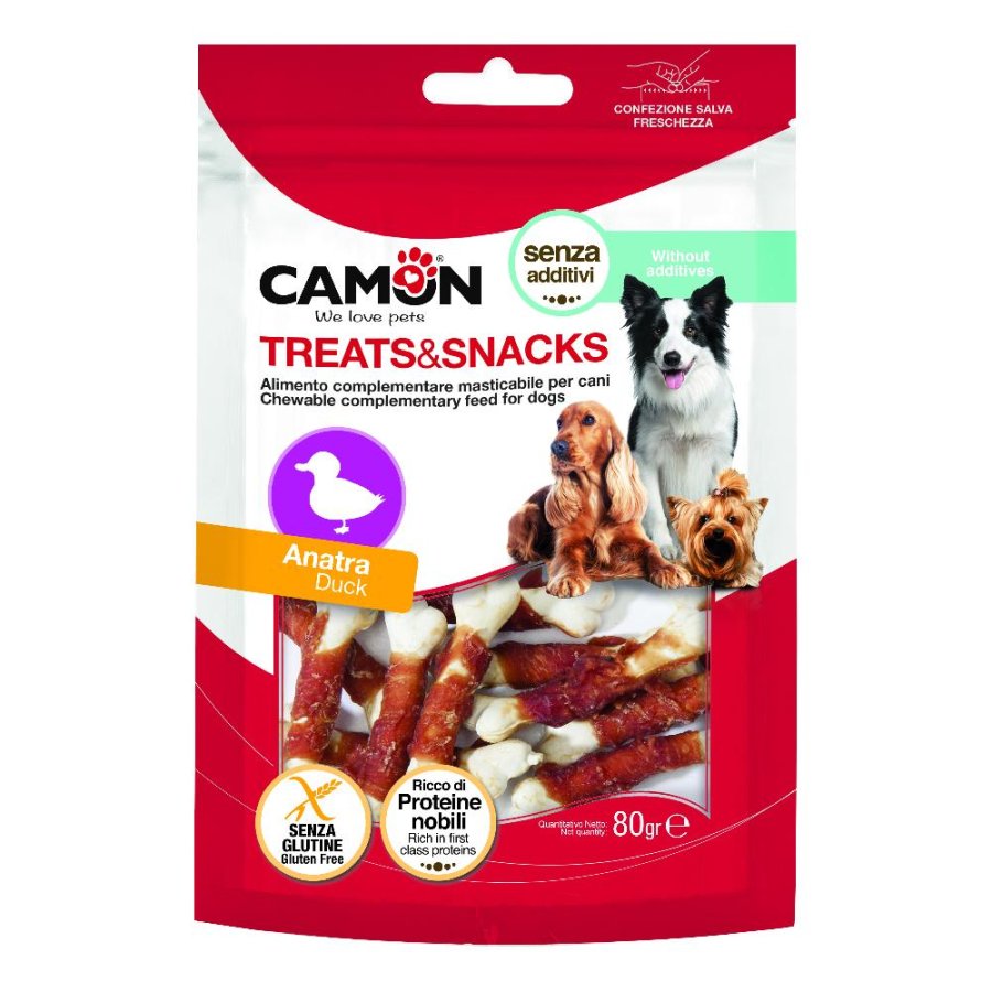 CAMON CANE SNACK TREATS OSSI ARROTOLATI CON ANATRA 80GR
