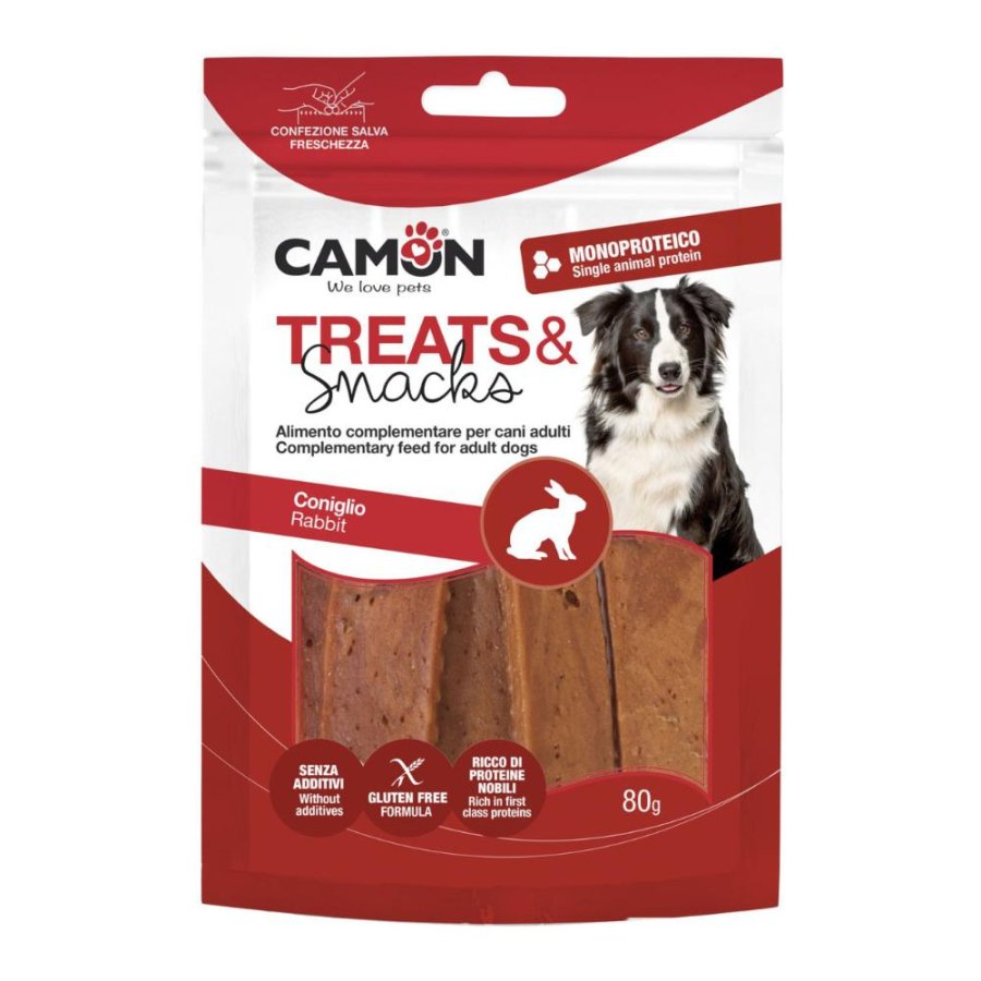 CAMON CANE SNACK TREATS STRIPS CONIGLIO 80GR